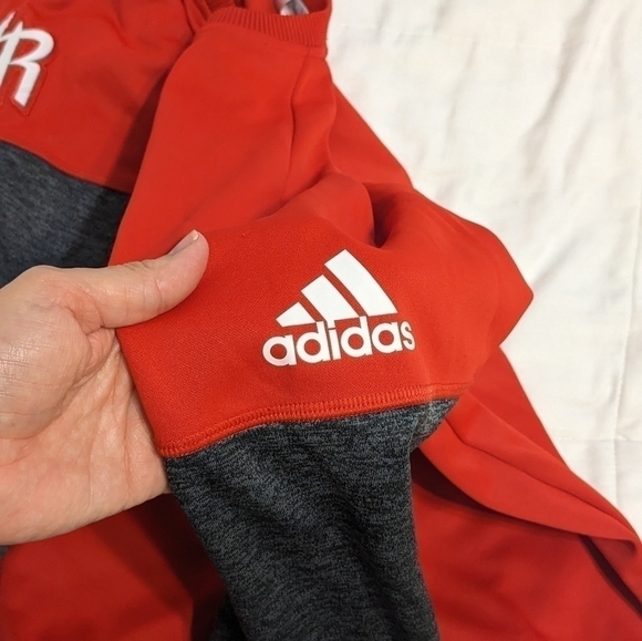 Adidas red and grey Houston Rockets NBA lightweight long sleeve top size Small - Picture 9 of 9